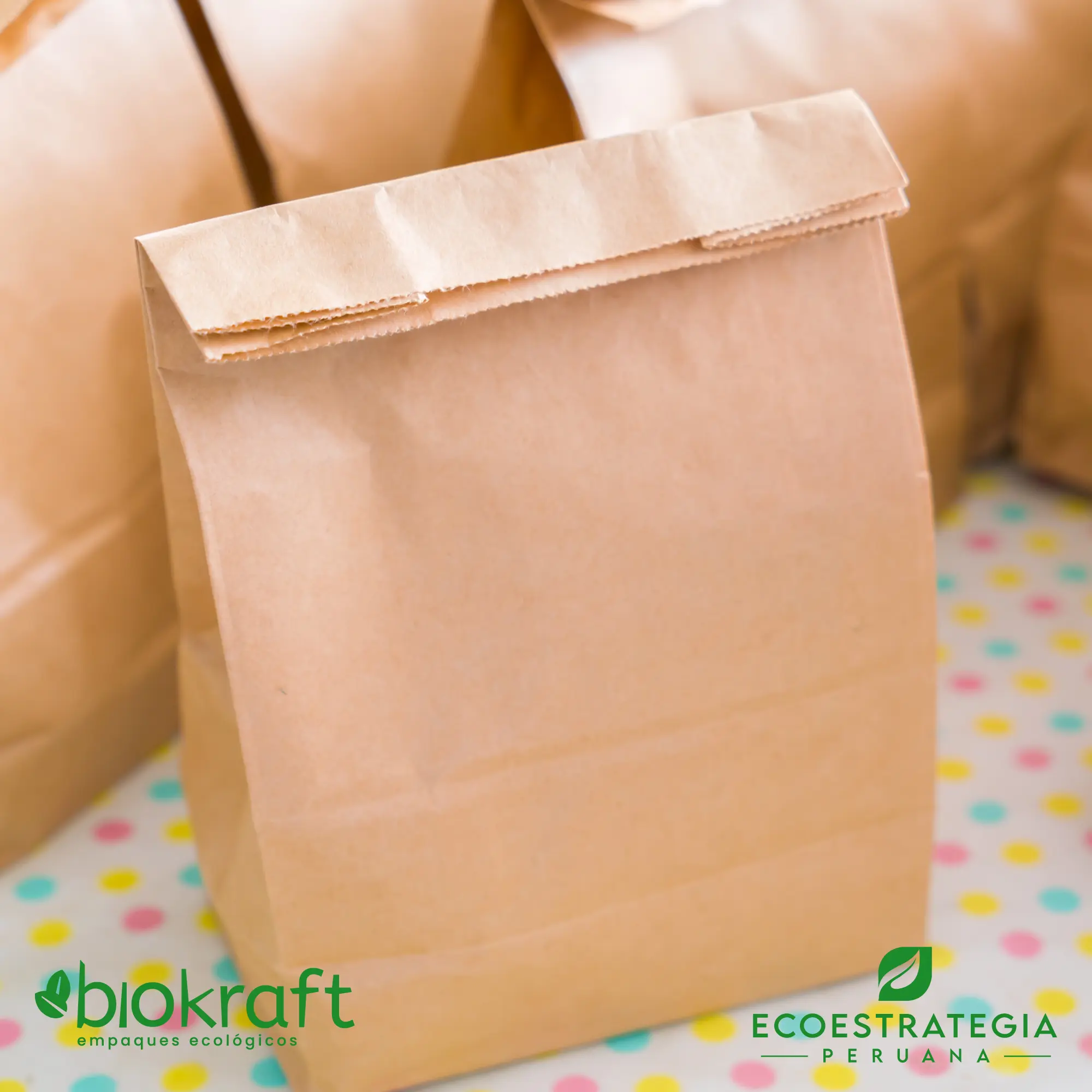 Esta bolsa de papel Kraft tiene un grosor de 80 gr y un peso de 48gr. Bolsas biodegradables y ecológicas reutilizables y personalizadas. Ideal para delivery