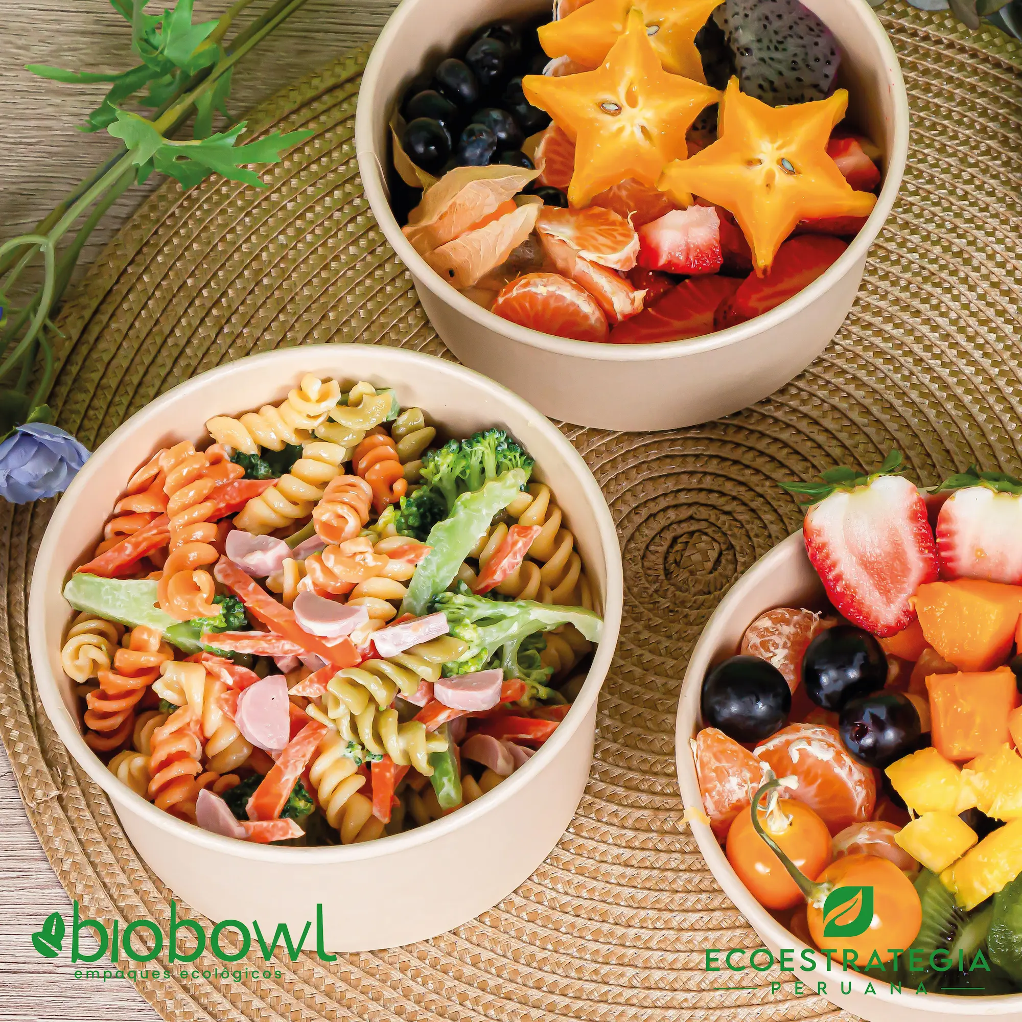 Esta bowl biodegradable de 750 ml es a base de fibra de bambu. Envases descartables con gramaje ideal, cotiza tus empaques, platos y tapers para alimentos