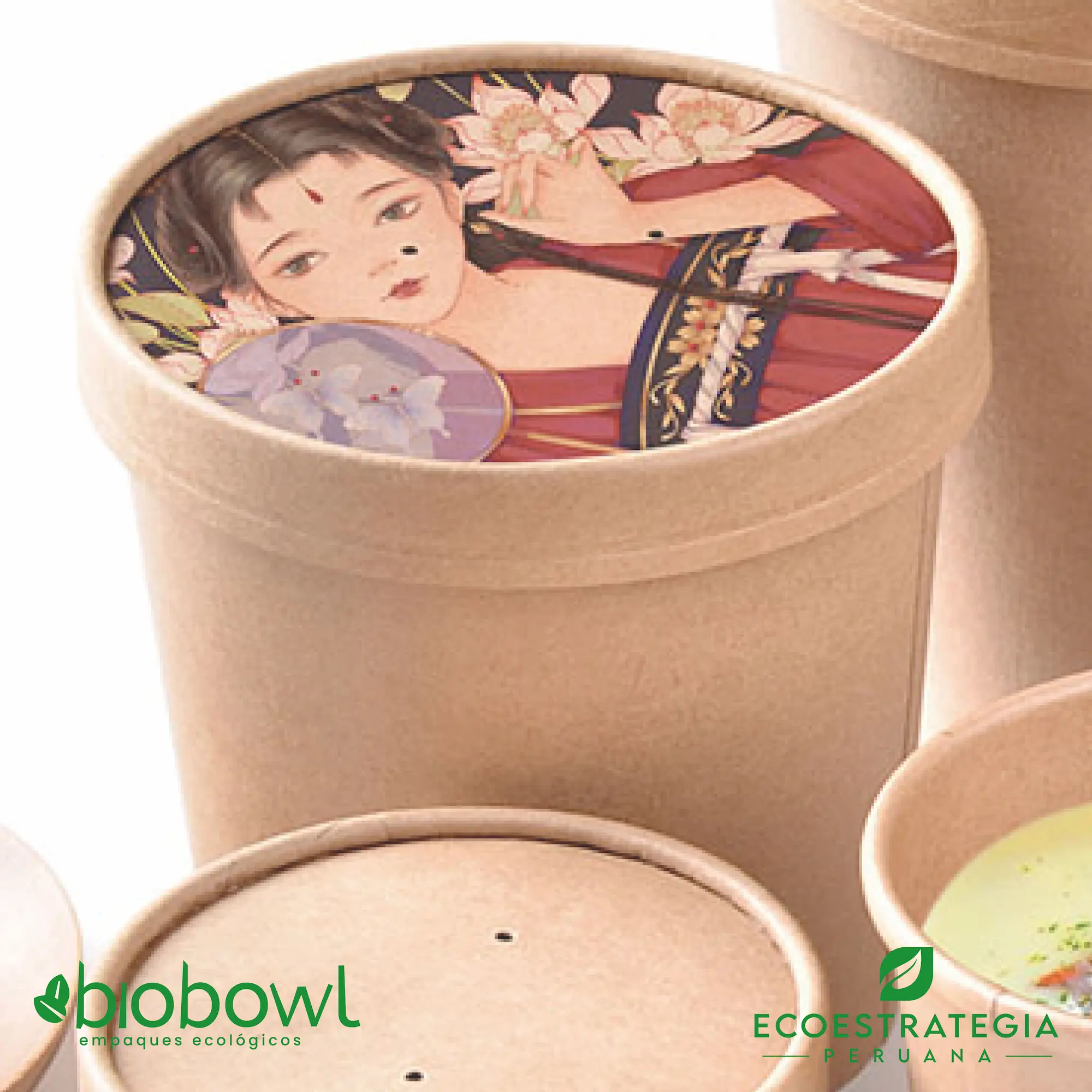 Este bowl sopero biodegradable de 32 oz es a base de fibra de bambu. Envases descartables con gramaje ideal, cotiza tus empaques, platos y tapers para helados